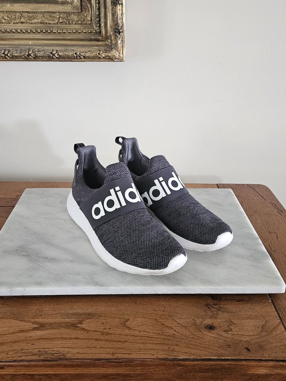 Adidas Black Slip-On Athletic Shoes